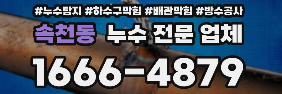 속천동 누수 전문 업체