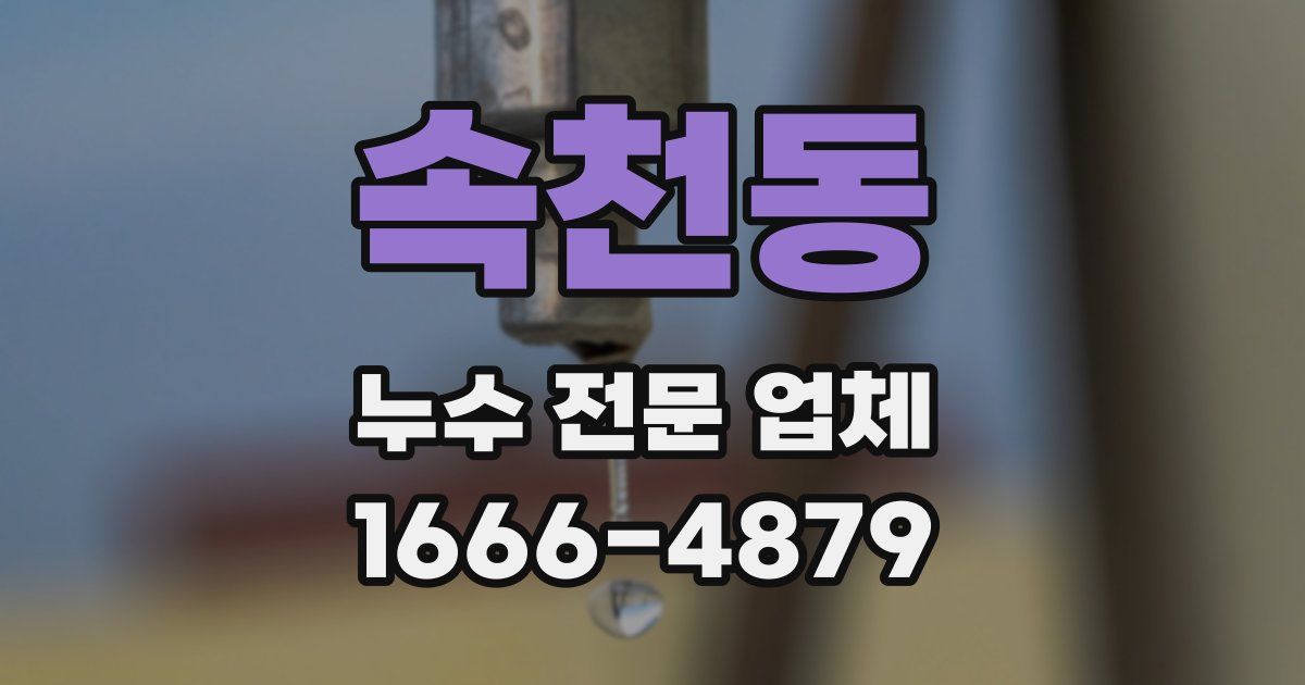 속천동 누수 전문 업체