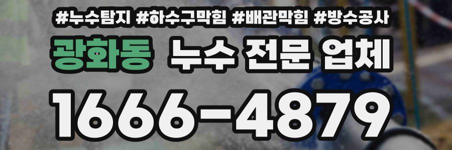 광화동 누수 전문 업체