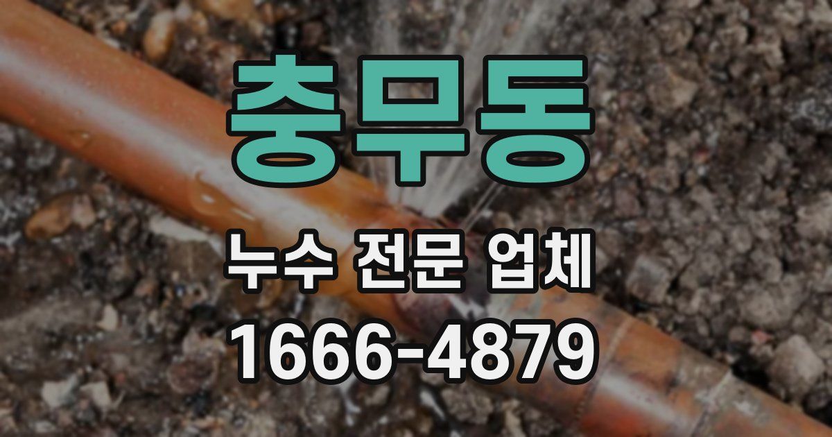 충무동 누수 전문 업체