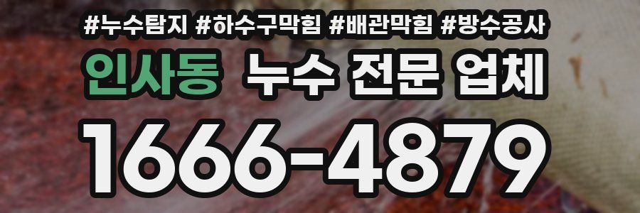 인사동 누수 전문 업체