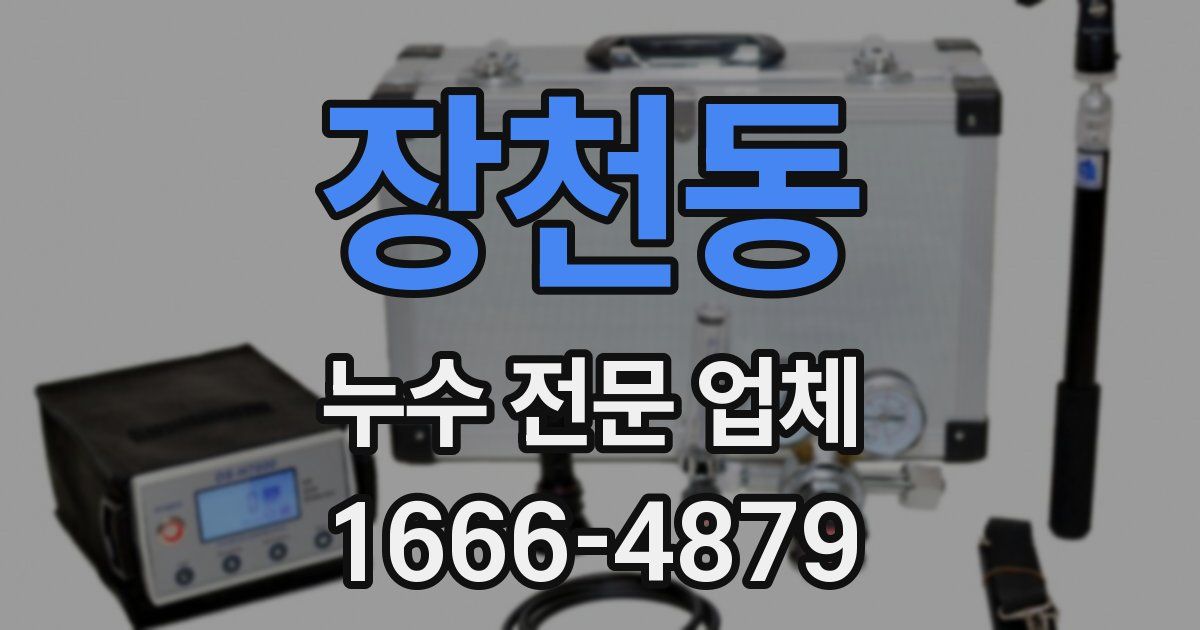 장천동 누수 전문 업체