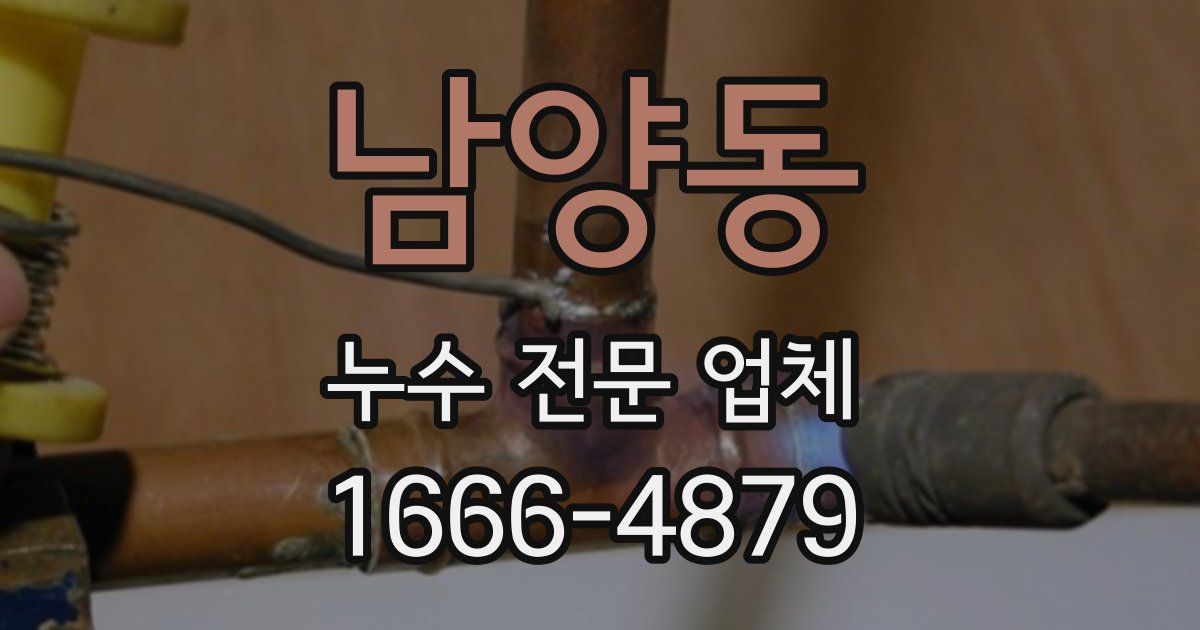 남양동 누수 전문 업체