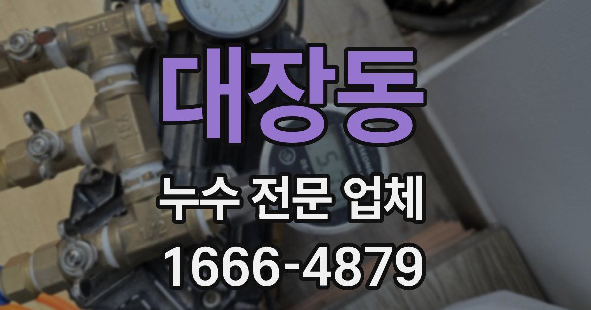 대장동 누수 전문 업체
