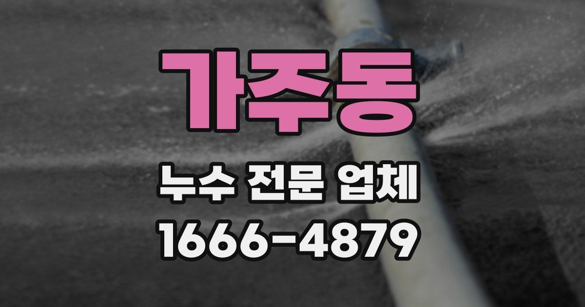 가주동 누수 전문 업체