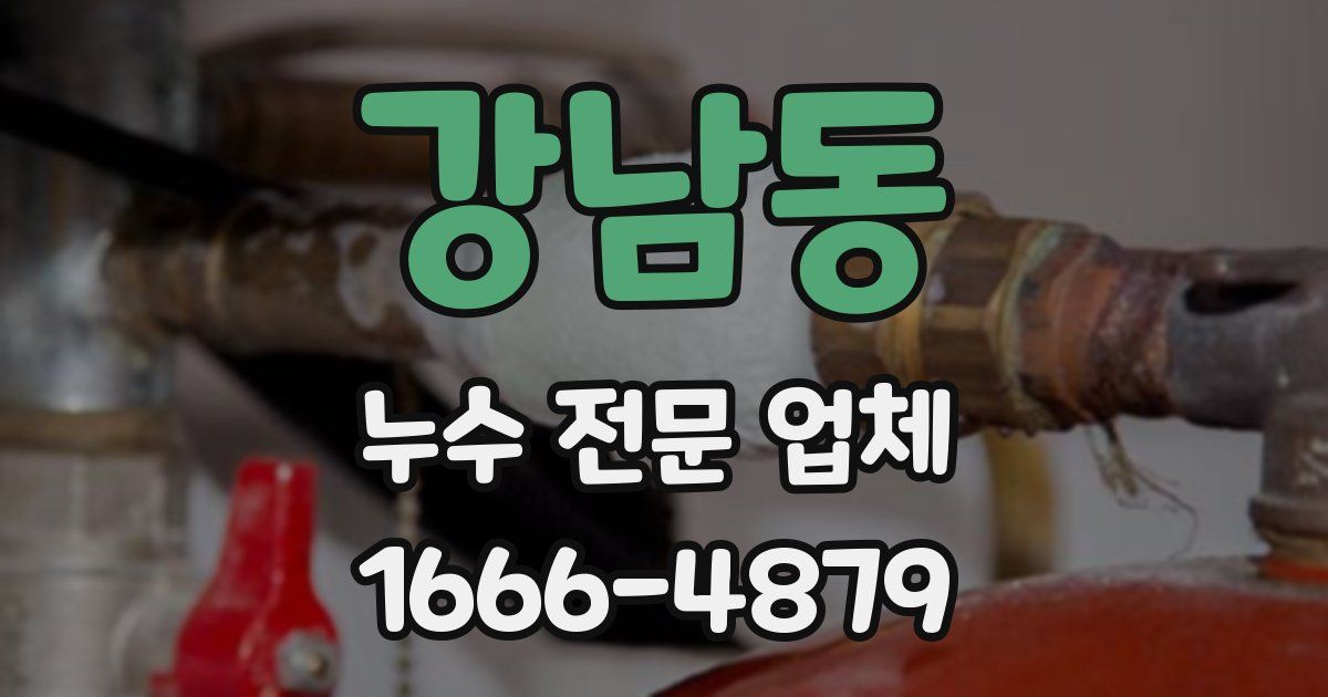 강남동 누수 전문 업체