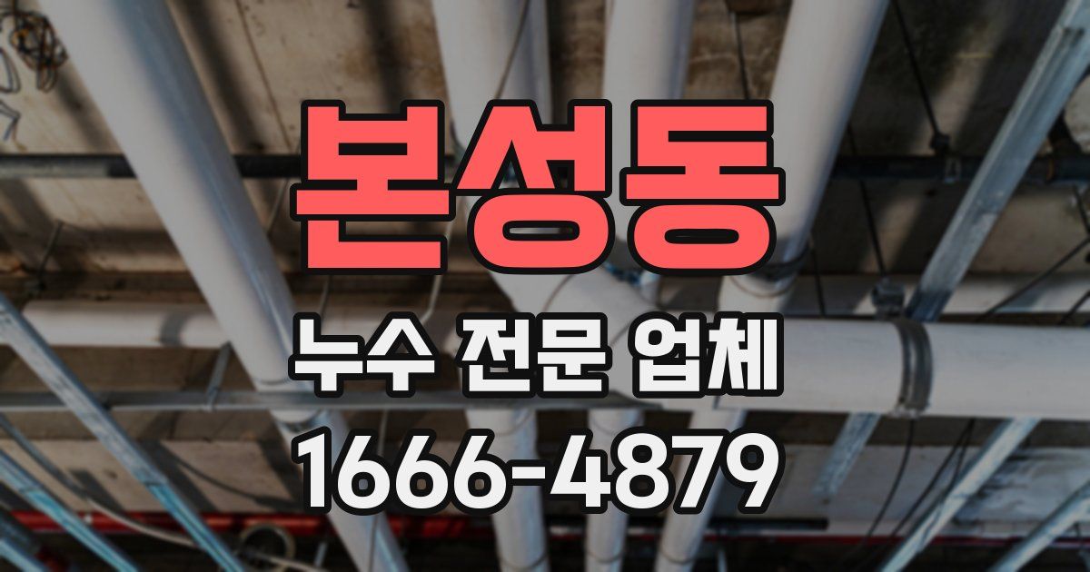 본성동 누수 전문 업체