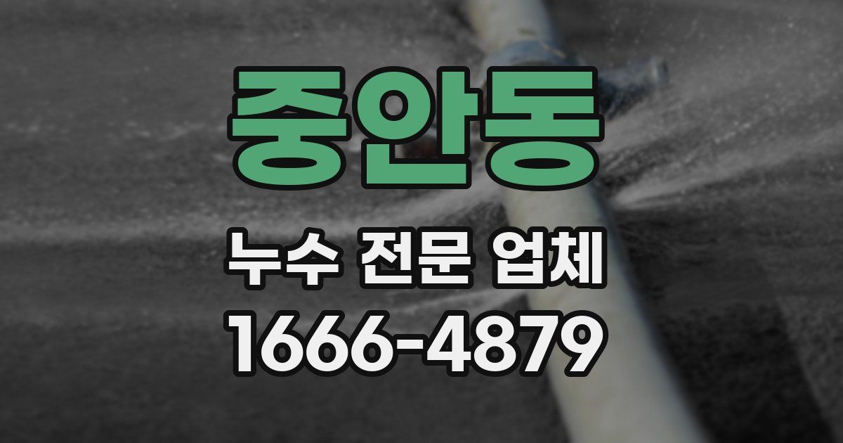 중안동 누수 전문 업체