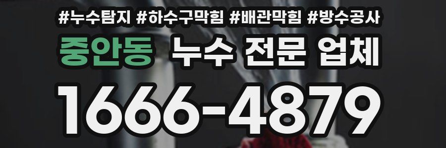 중안동 누수 전문 업체