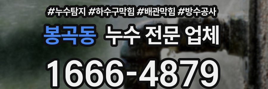 봉곡동 누수 전문 업체