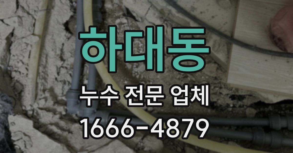 하대동 누수 전문 업체
