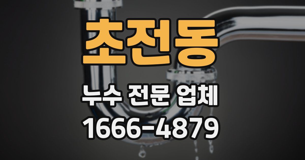 초전동 누수 전문 업체