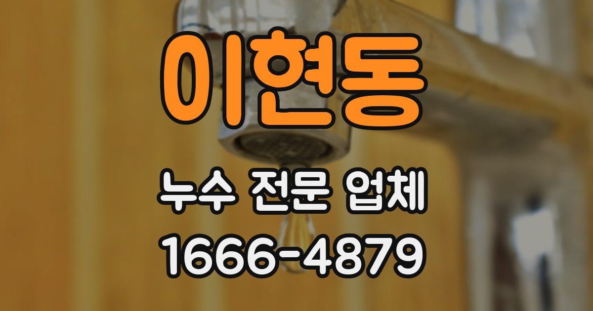 이현동 누수 전문 업체