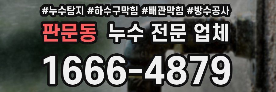 판문동 누수 전문 업체