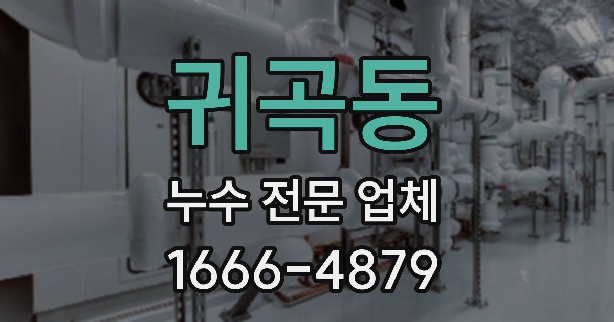 귀곡동 누수 전문 업체