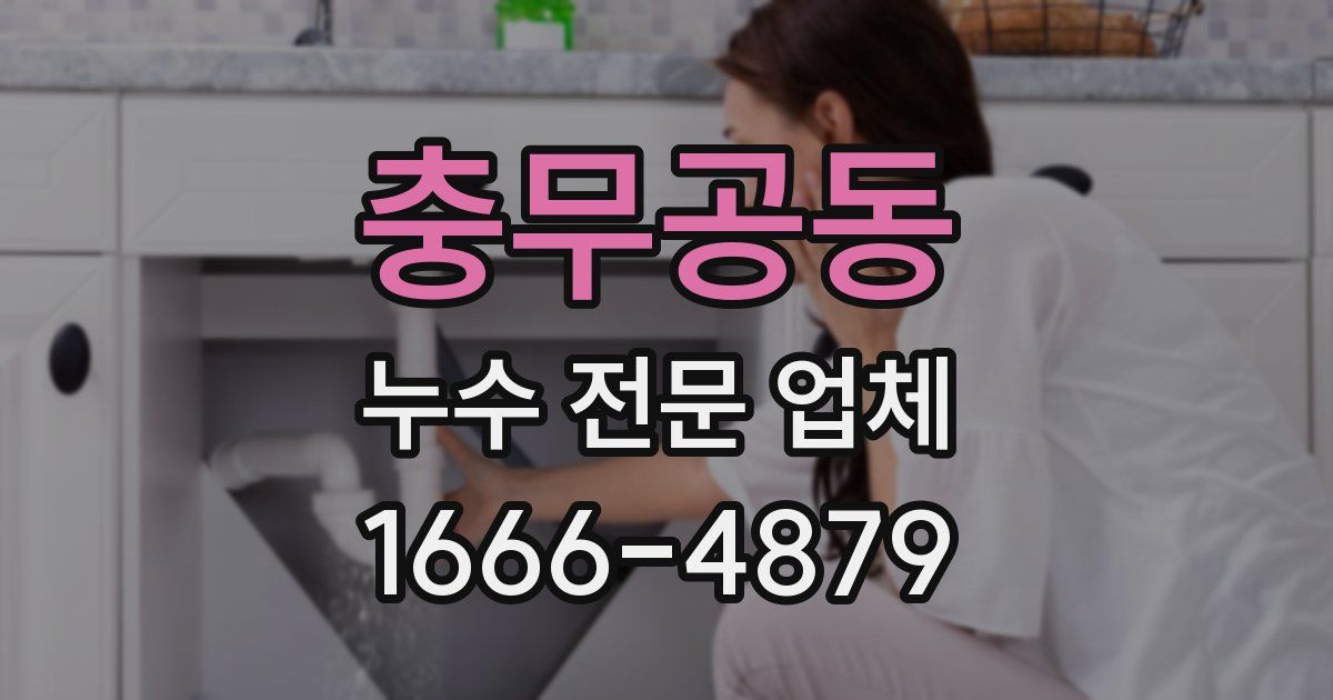 충무공동 누수 전문 업체