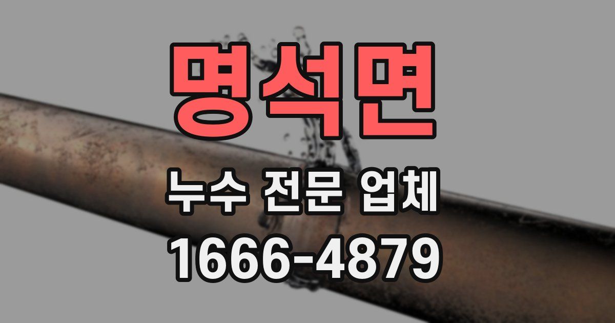 명석면 누수 전문 업체