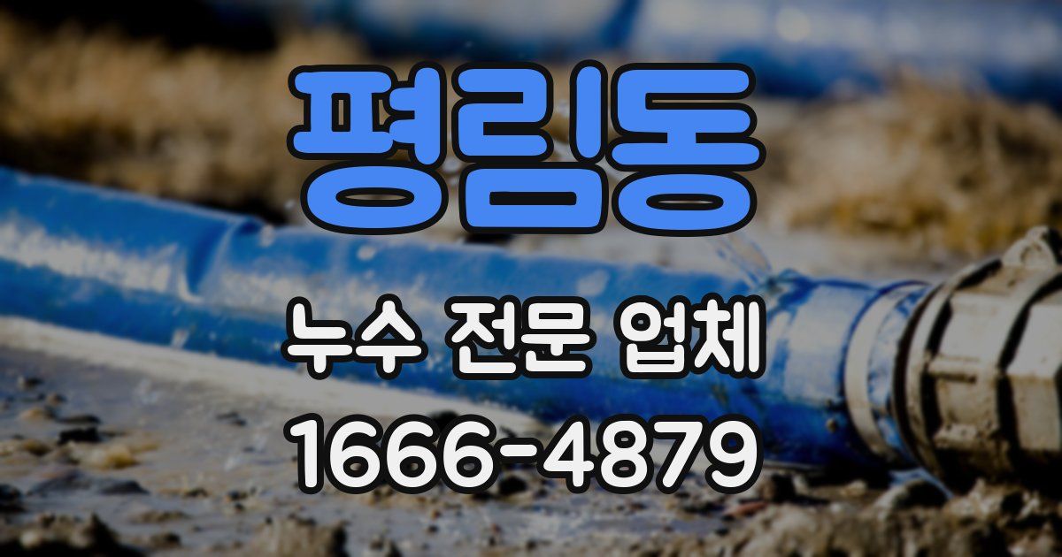 평림동 누수 전문 업체