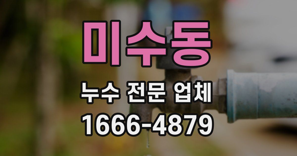 미수동 누수 전문 업체