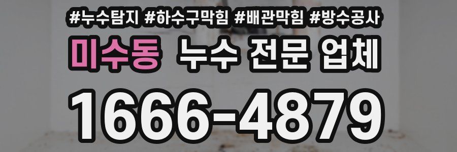 미수동 누수 전문 업체