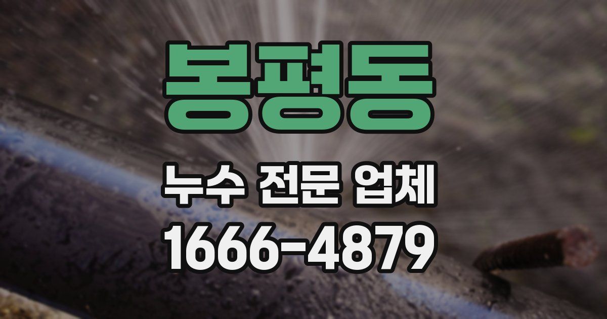 봉평동 누수 전문 업체