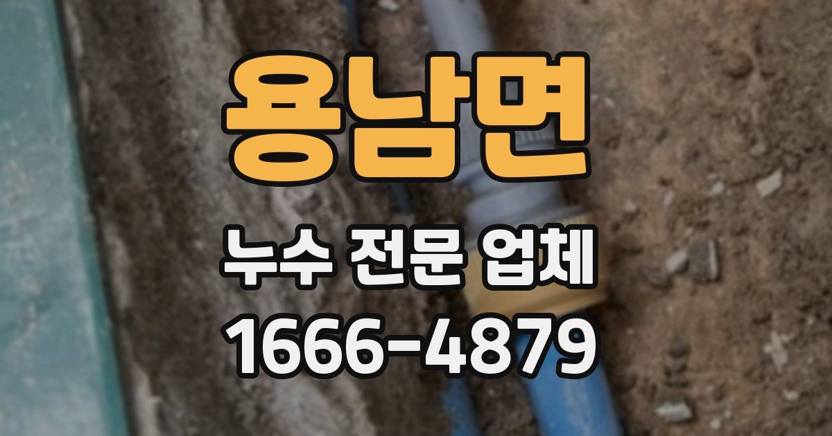 용남면 누수 전문 업체