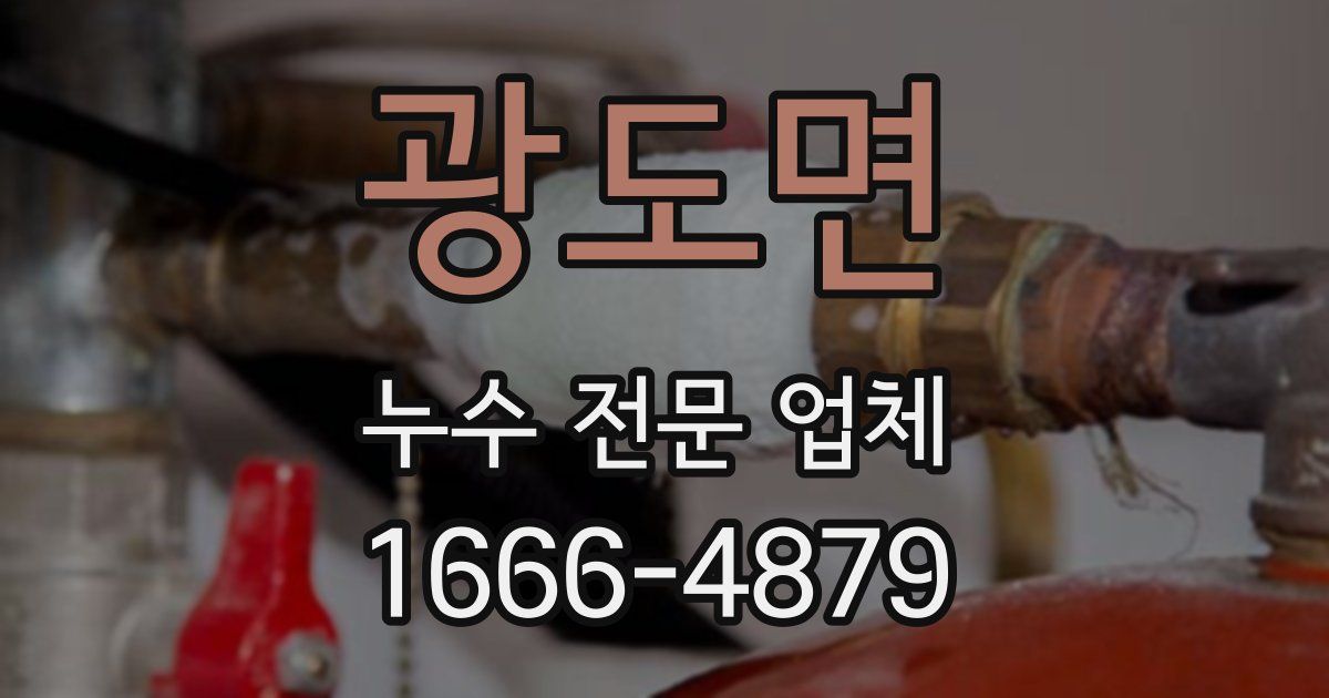 광도면 누수 전문 업체