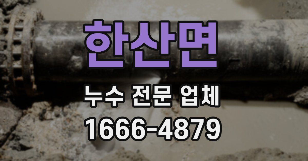 한산면 누수 전문 업체