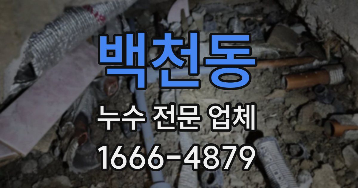 백천동 누수 전문 업체