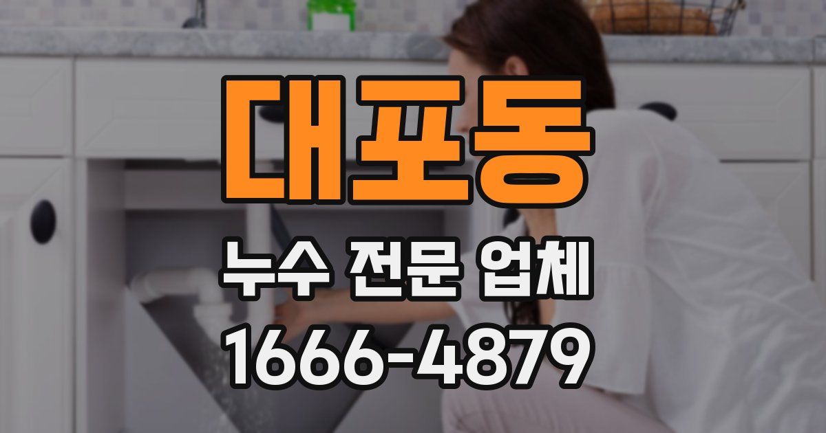 대포동 누수 전문 업체