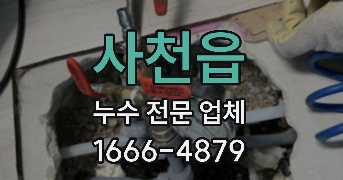 사천읍 누수 전문 업체