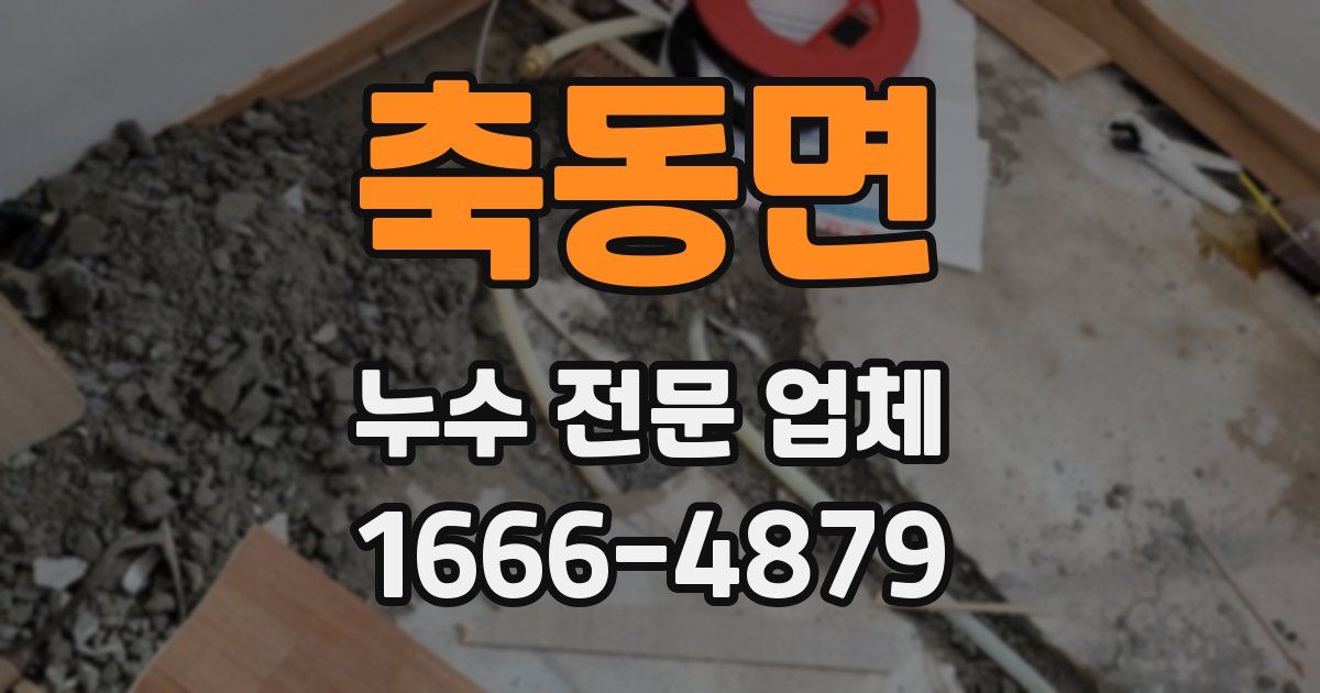 축동면 누수 전문 업체