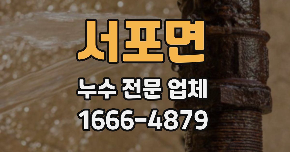 서포면 누수 전문 업체