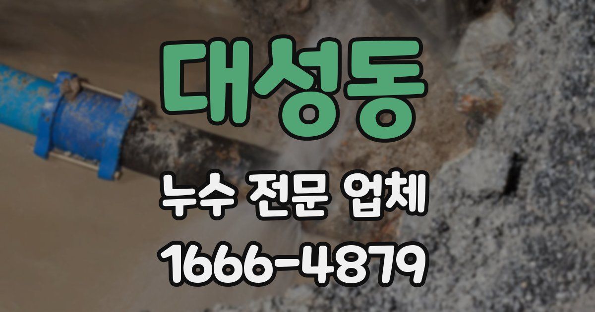 대성동 누수 전문 업체