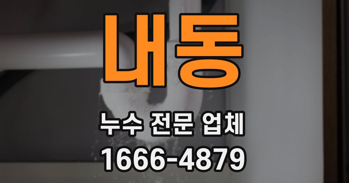 내동 누수 전문 업체