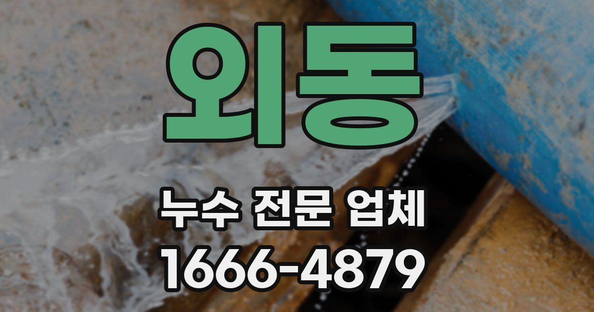 외동 누수 전문 업체