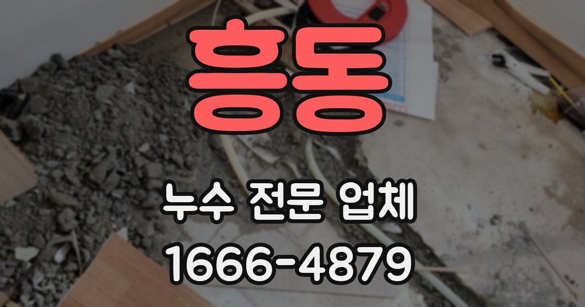 흥동 누수 전문 업체