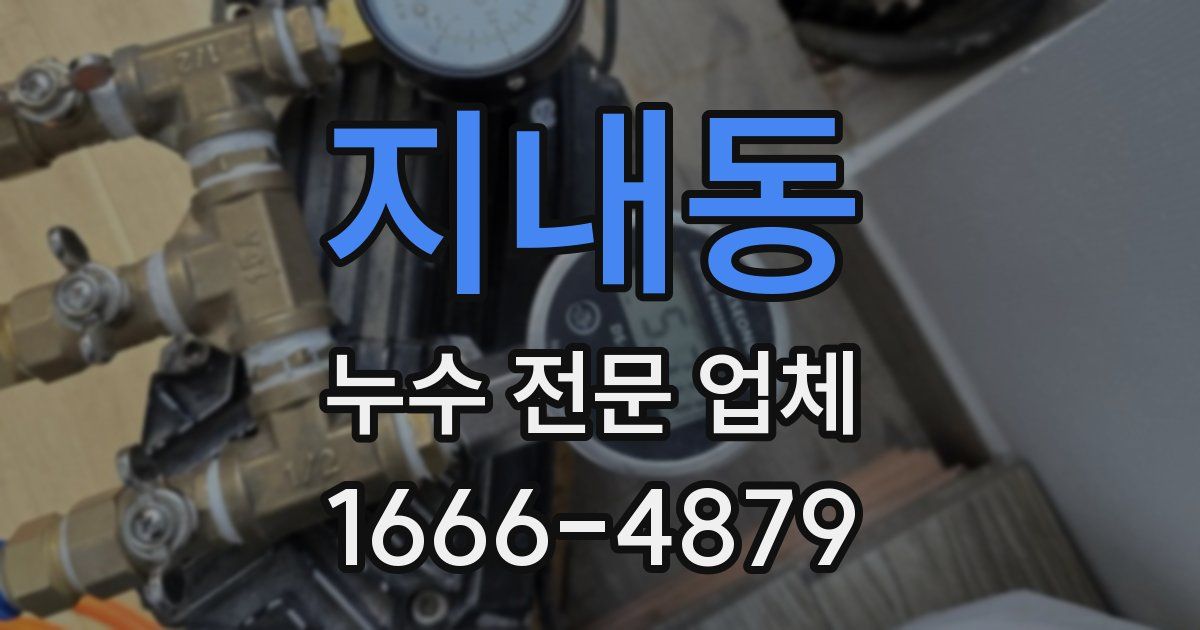 지내동 누수 전문 업체