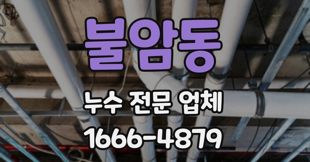불암동 누수 전문 업체