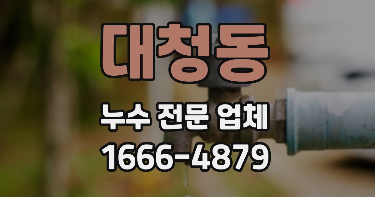 대청동 누수 전문 업체