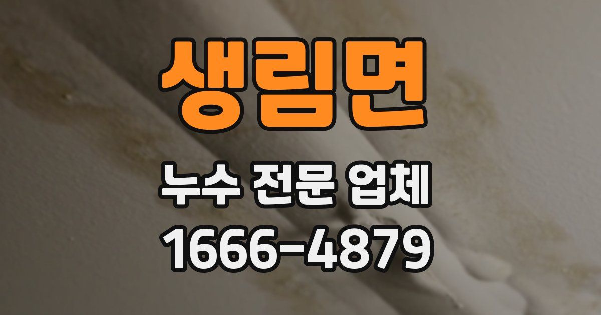 생림면 누수 전문 업체