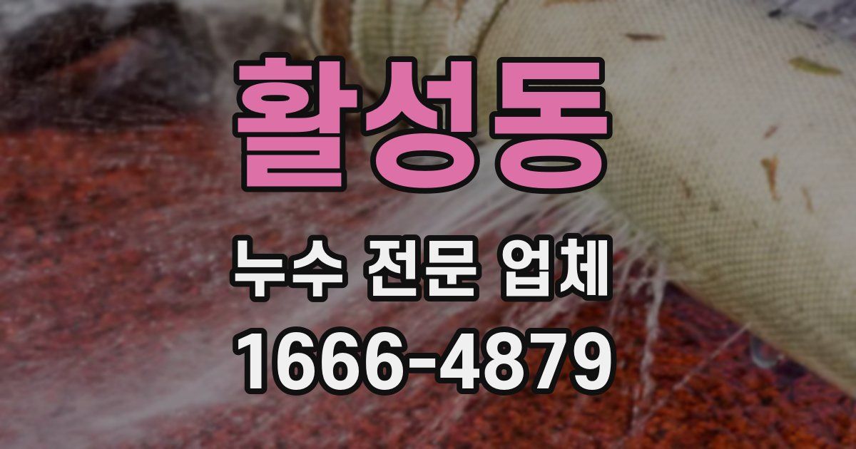 활성동 누수 전문 업체
