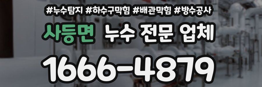 사등면 누수 전문 업체
