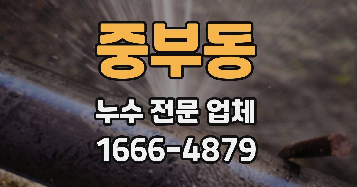 중부동 누수 전문 업체