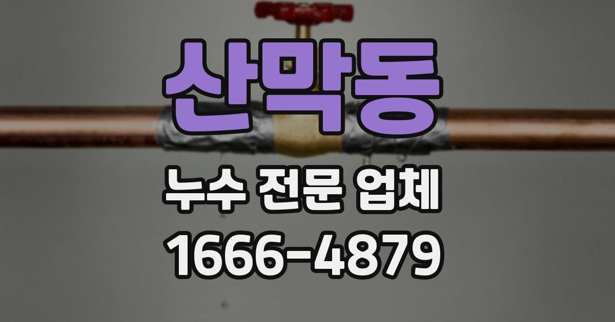 산막동 누수 전문 업체