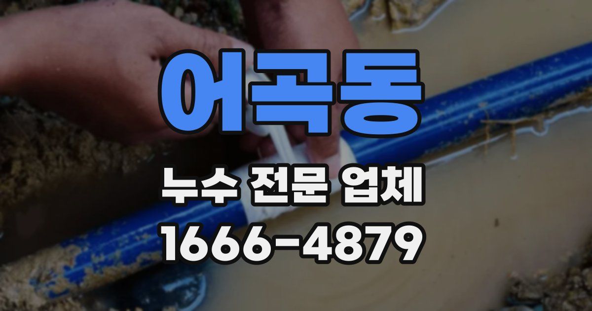 어곡동 누수 전문 업체