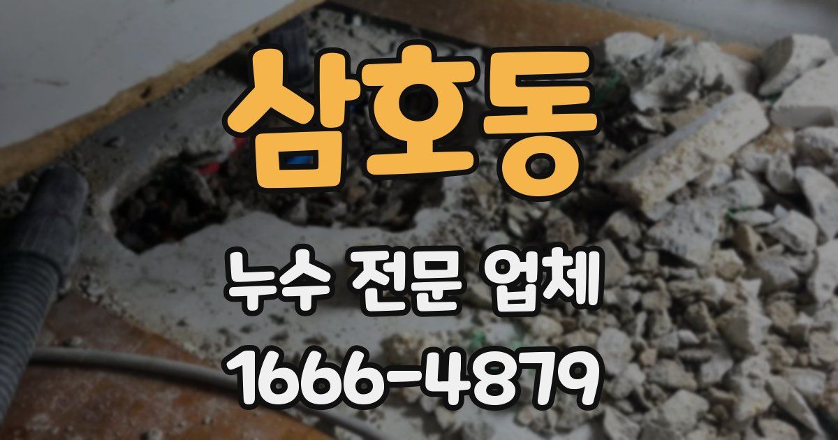 삼호동 누수 전문 업체