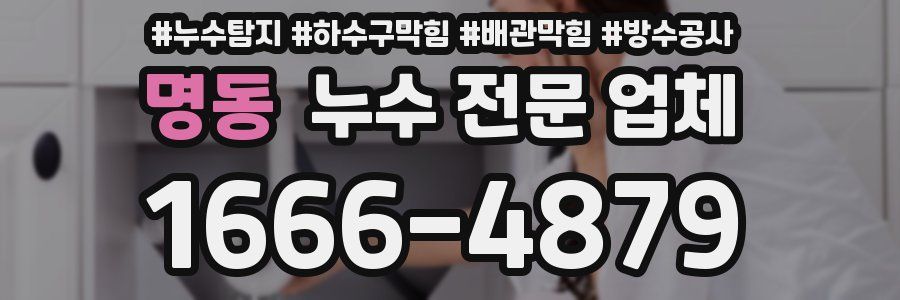 명동 누수 전문 업체