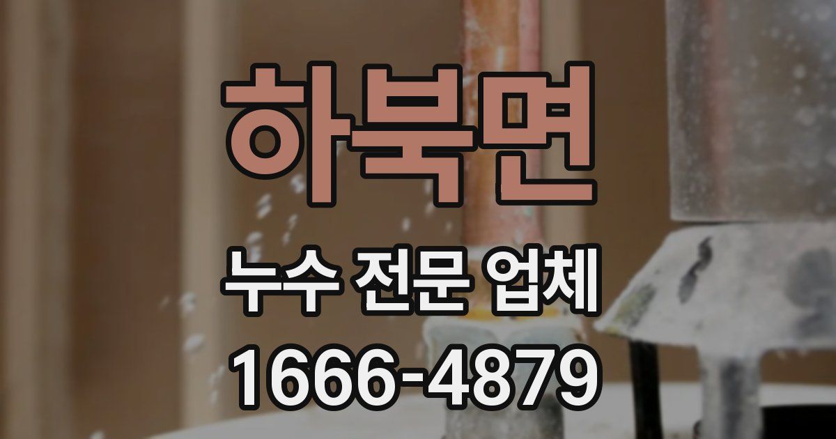 하북면 누수 전문 업체
