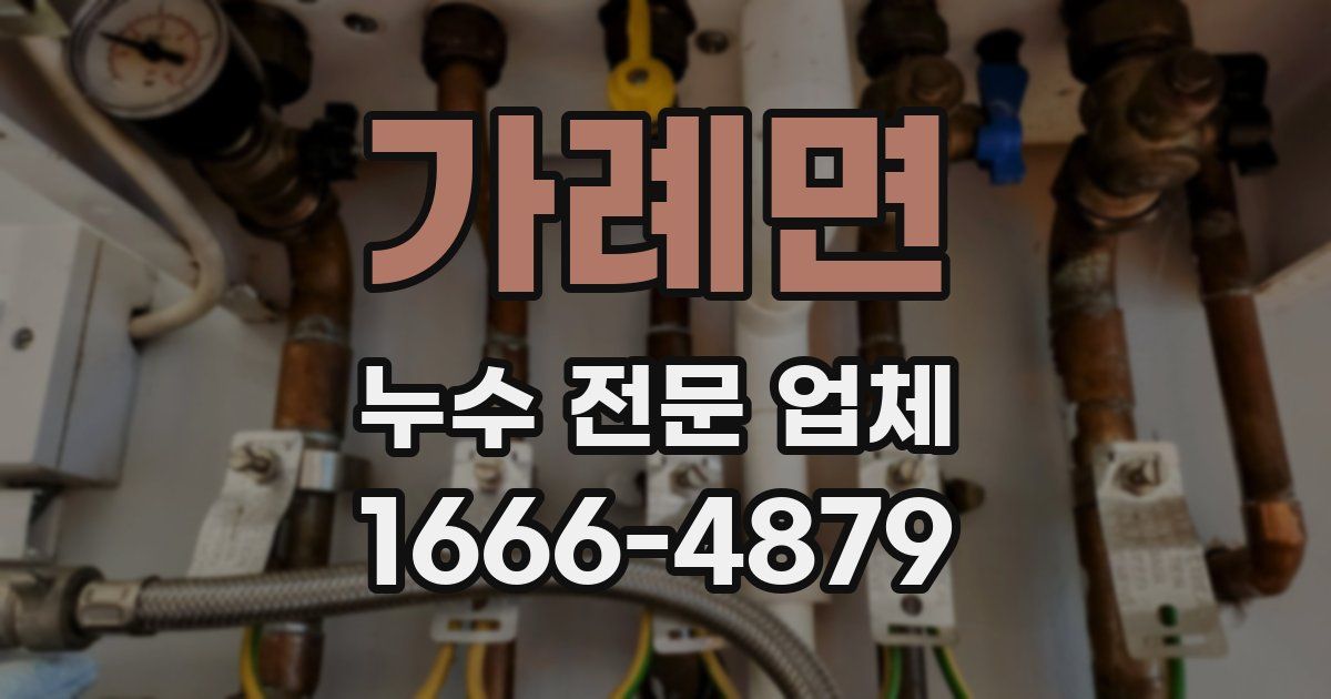 가례면 누수 전문 업체